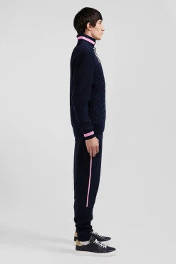 Pull col maillot en coton bleu marine coupe Regular