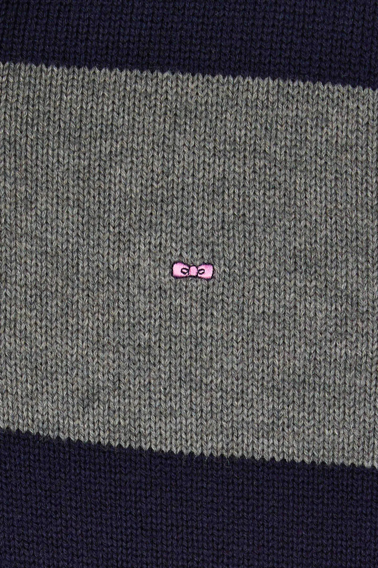 Pull col maillot rayé en laine et coton bleu marine coupe Regular