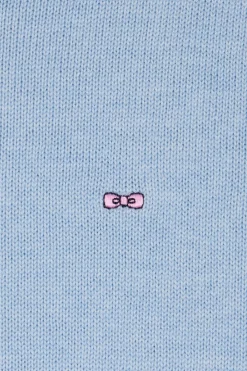 Pull col rond en laine et coton ciel coupe Regular