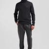 Pull col roulé en laine mérinos gris anthracite coupe Regular