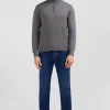 Pull gris à col camionneur en coton