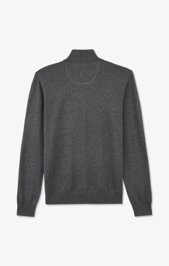 Pull gris à col camionneur en coton