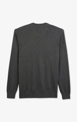 Pull gris à col rond en coton