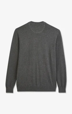 Pull gris à Col V en coton