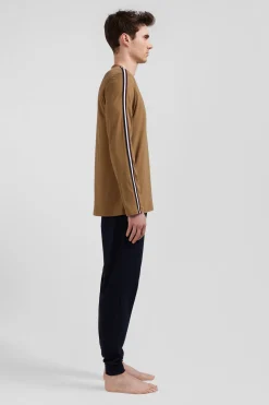 Pyjama long en coton camel