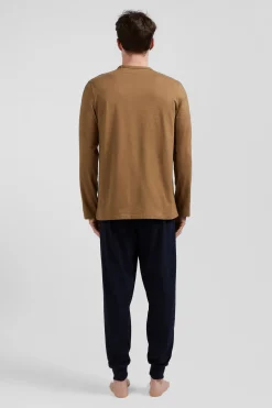 Pyjama long en coton camel