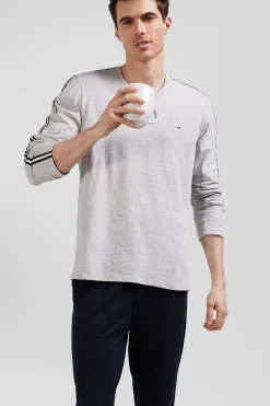 Pyjama long en coton gris