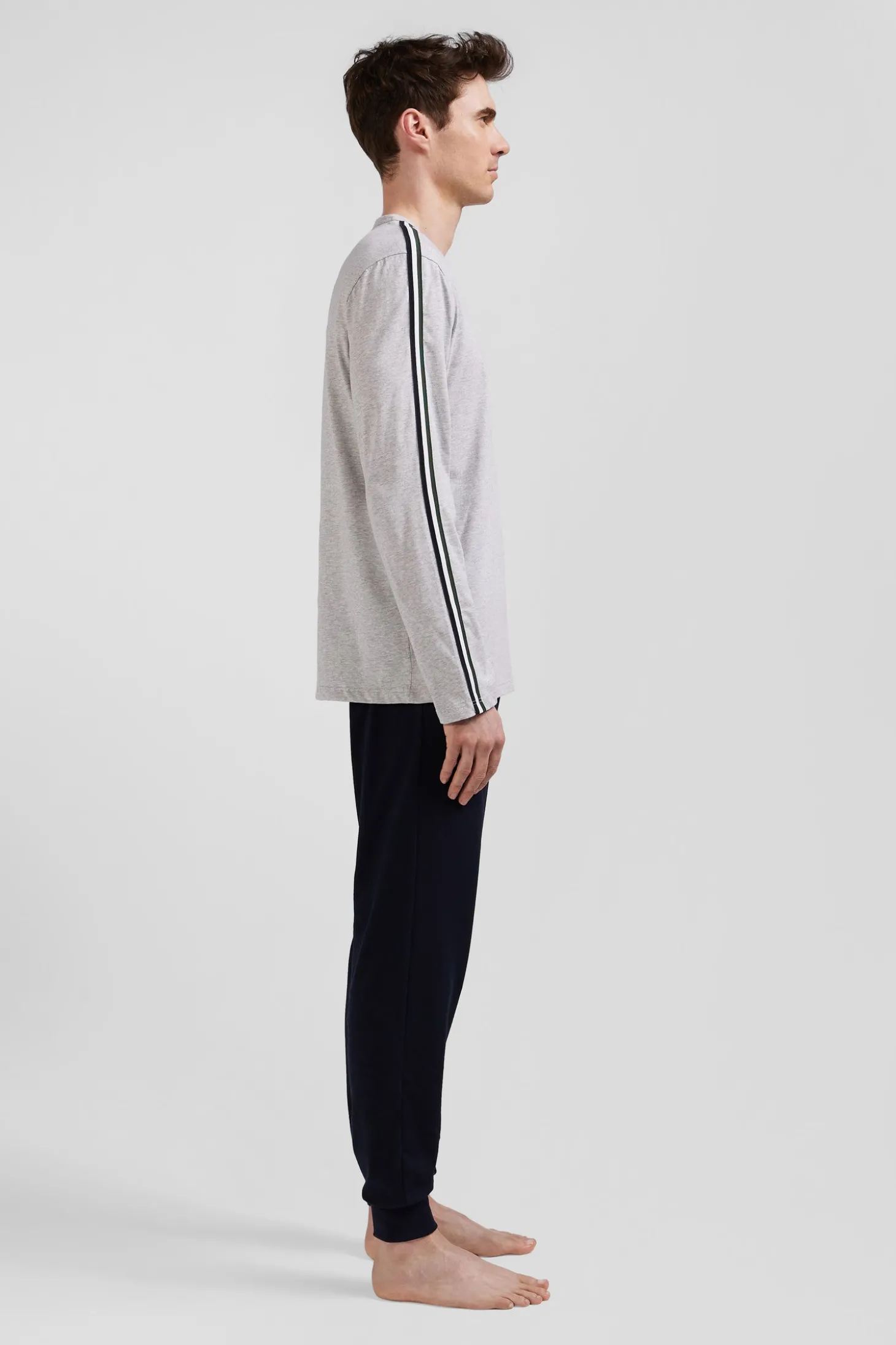 Pyjama long en coton gris