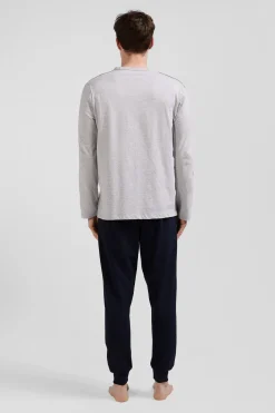Pyjama long en coton gris