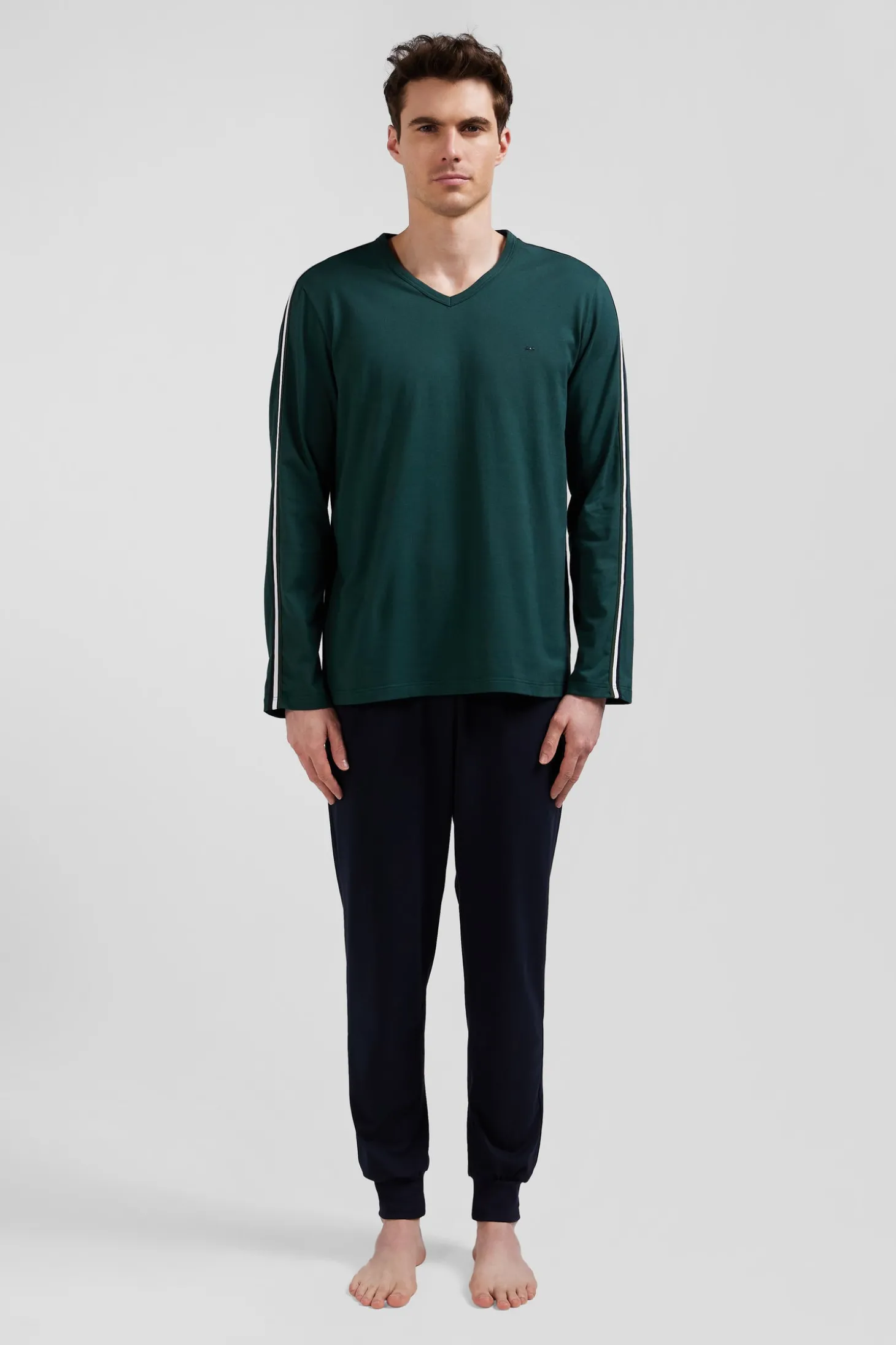 Pyjama long en coton vert