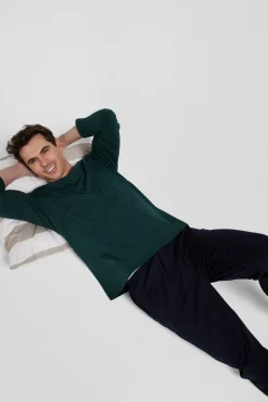 Pyjama long en coton vert