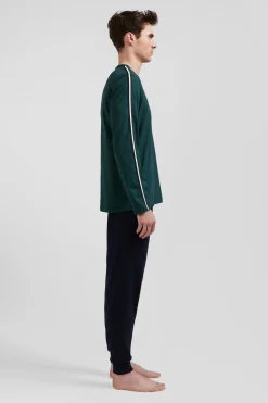 Pyjama long en coton vert