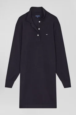 Robe col maillot en laine bleu marine coupe Regular
