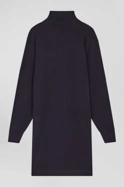 Robe col maillot en laine bleu marine coupe Regular