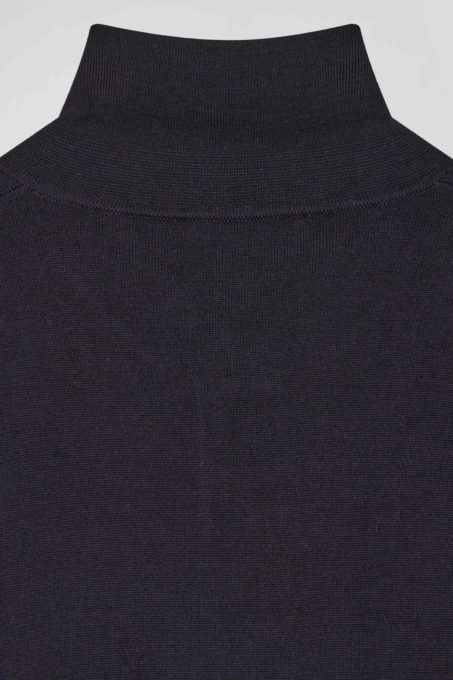 Robe col maillot en laine bleu marine coupe Regular