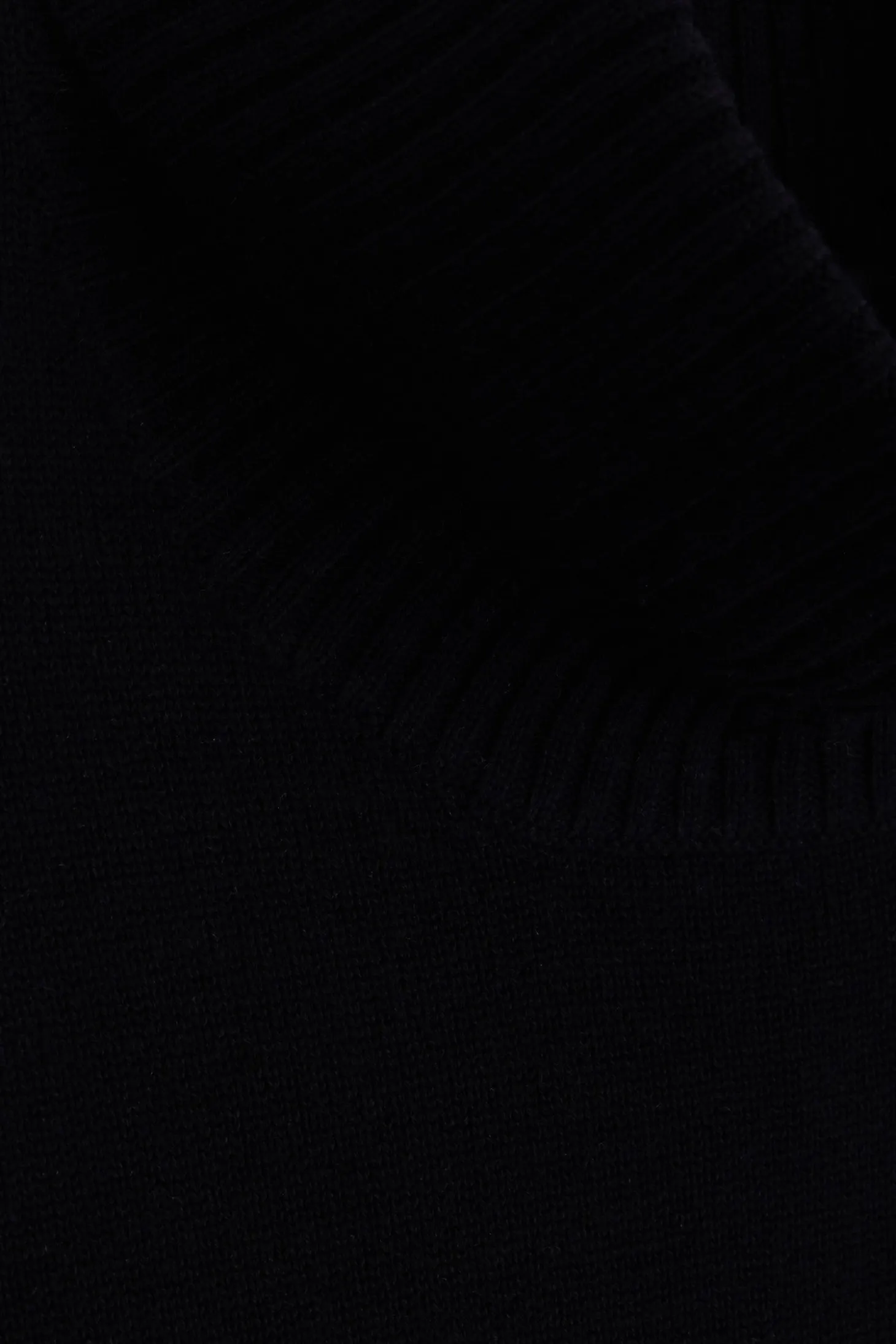 Robe col roulé en laine et coton noire coupe Relaxed