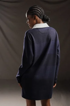 Robe maillot PAP'Atelier en maille cerclée marine