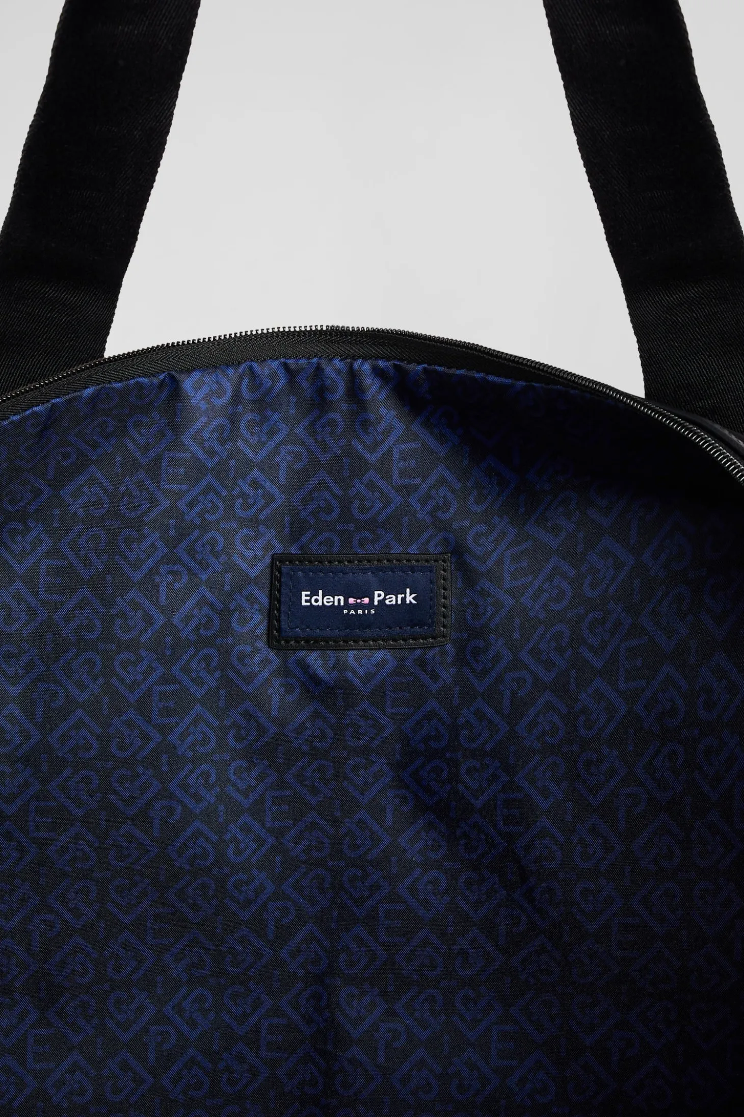 Sac de voyage noir jacquard Eden Park