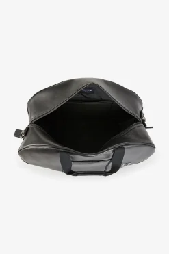 Sac de voyage ovale noir en cuir