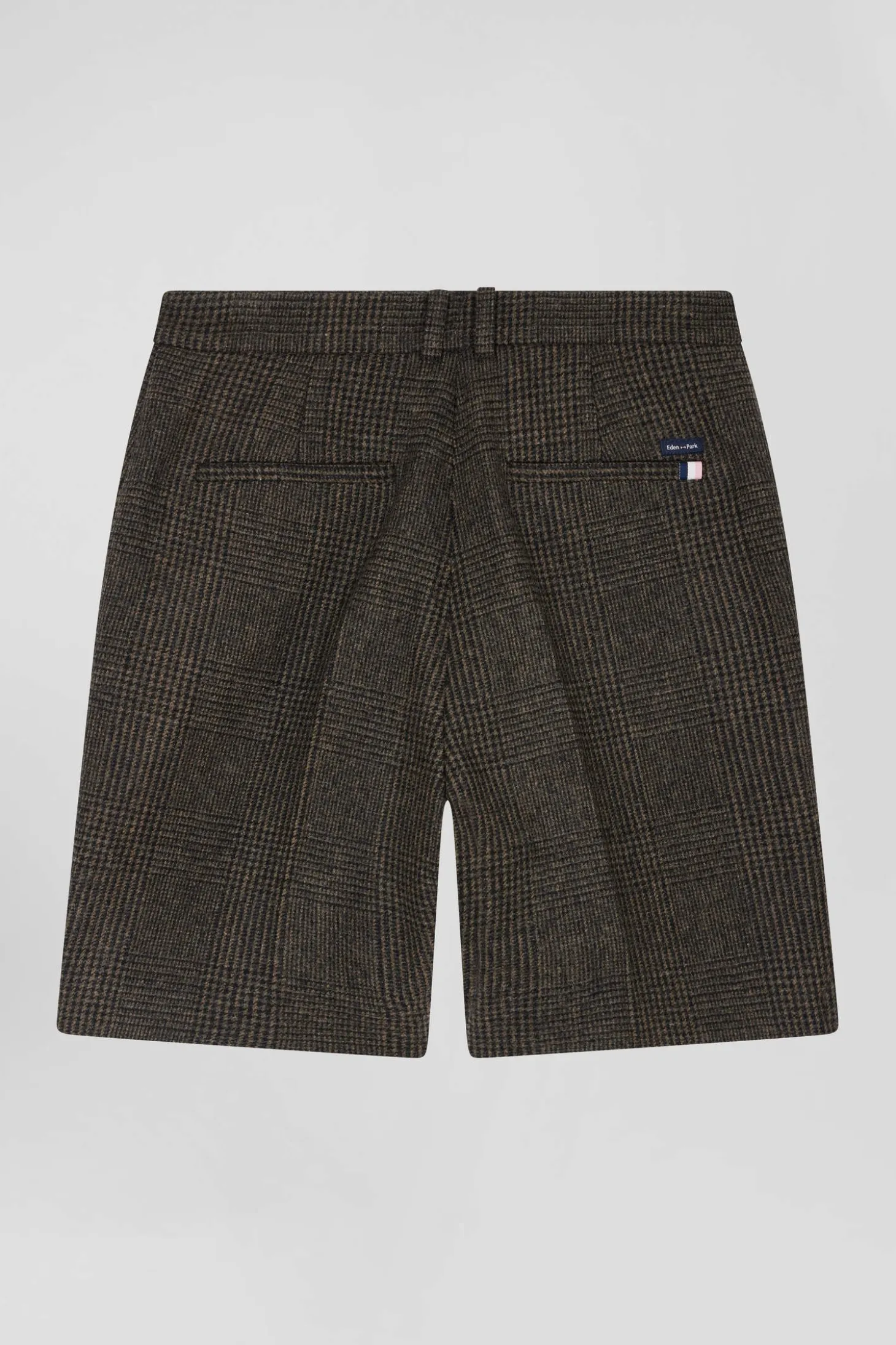 Short en laine mélangée gris coupe Regular