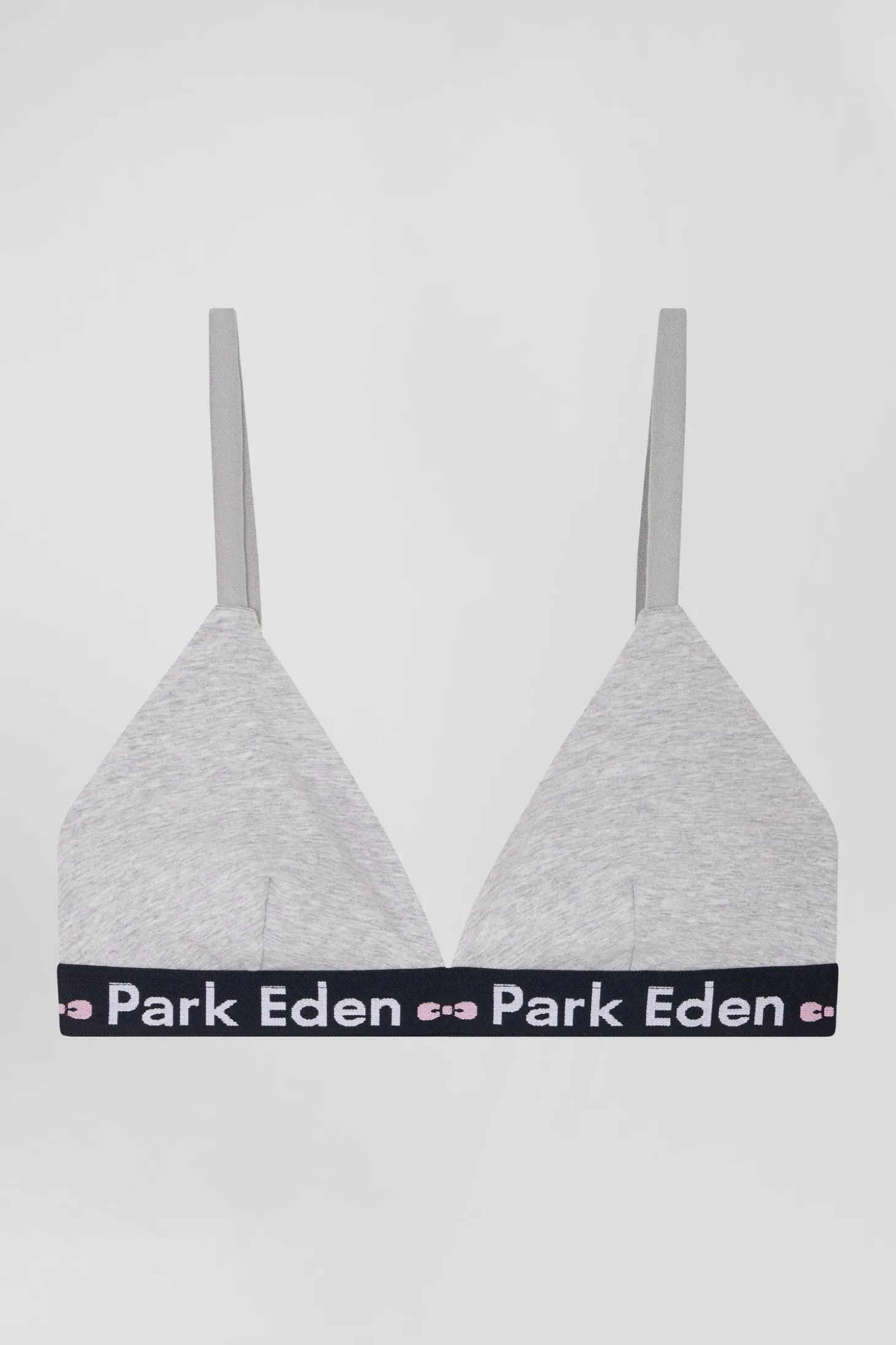 Soutien-gorge en coton stretch gris élastique siglé