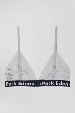 Soutien-gorge en coton stretch gris élastique siglé