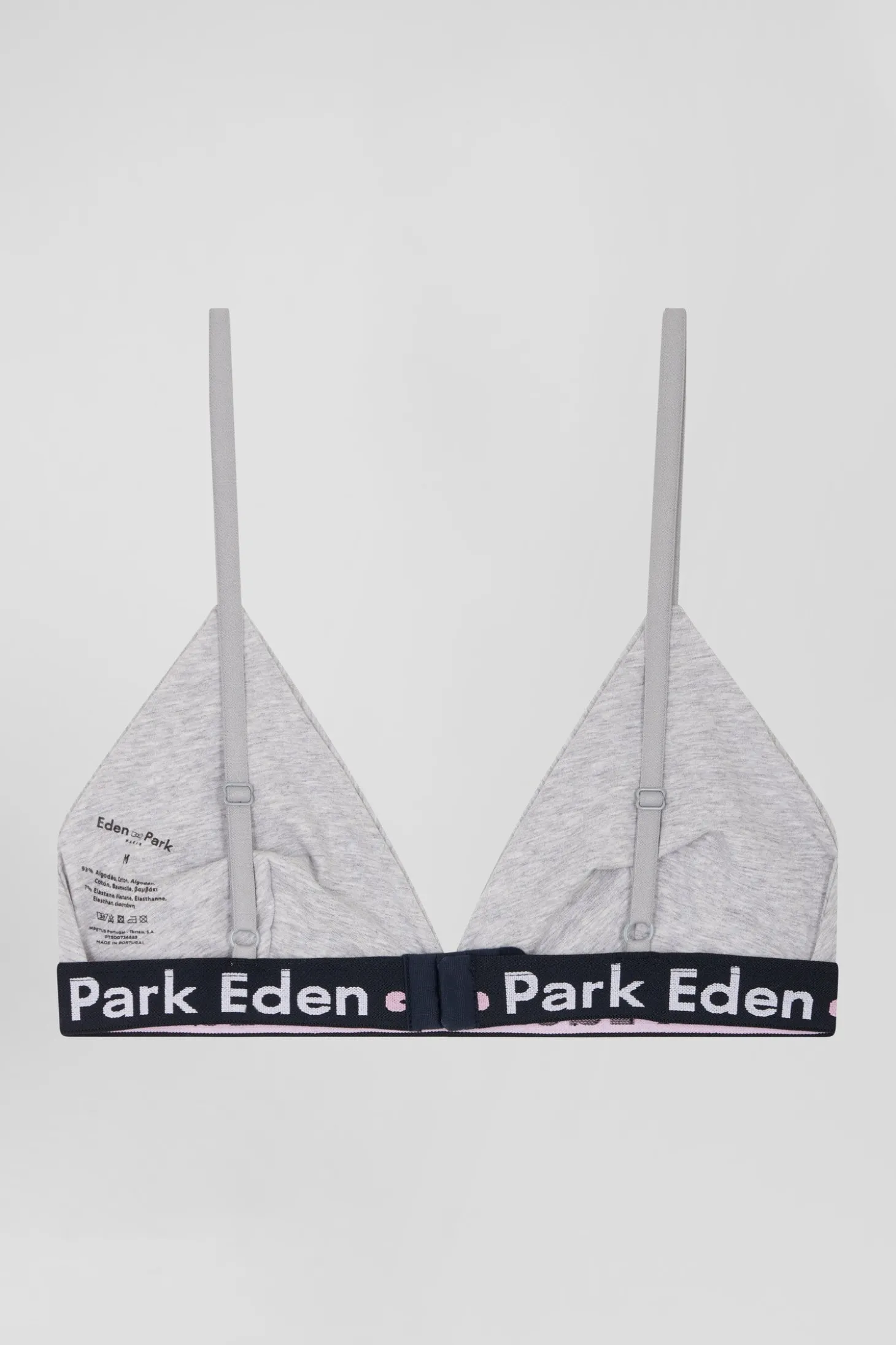 Soutien-gorge en coton stretch gris élastique siglé