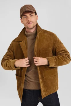 Surchemise à carreaux en coton mélangé camel