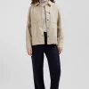 Surchemise en coton mélangé beige à poches plaquées coupe Relaxed