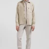 Surchemise en coton mélangé beige