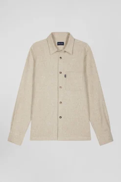 Surchemise en coton mélangé beige