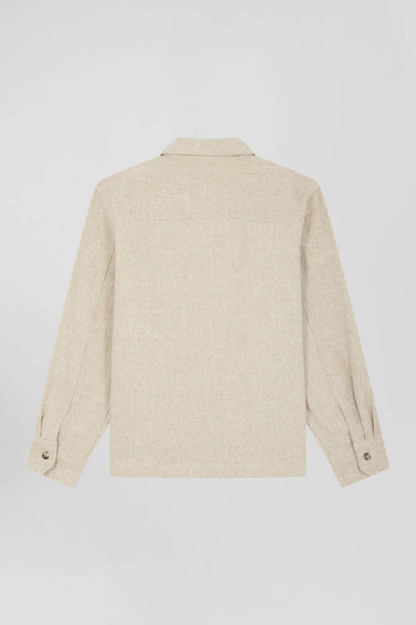 Surchemise en coton mélangé beige à poches plaquées coupe Relaxed