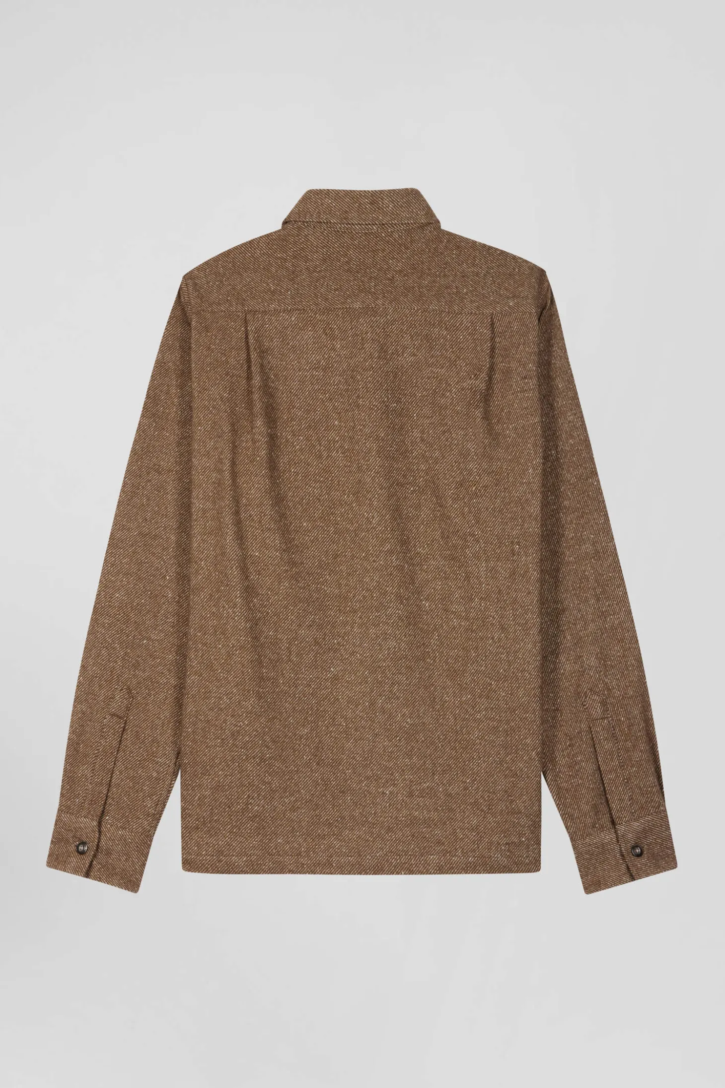 Surchemise en coton mélangé marron