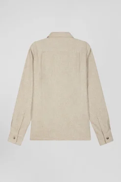 Surchemise en coton mélangé beige