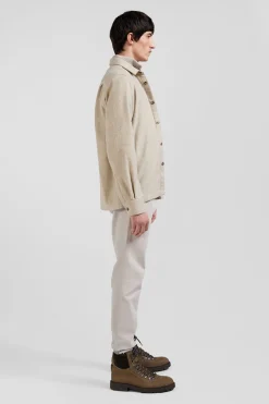 Surchemise en coton mélangé beige