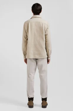 Surchemise en coton mélangé beige