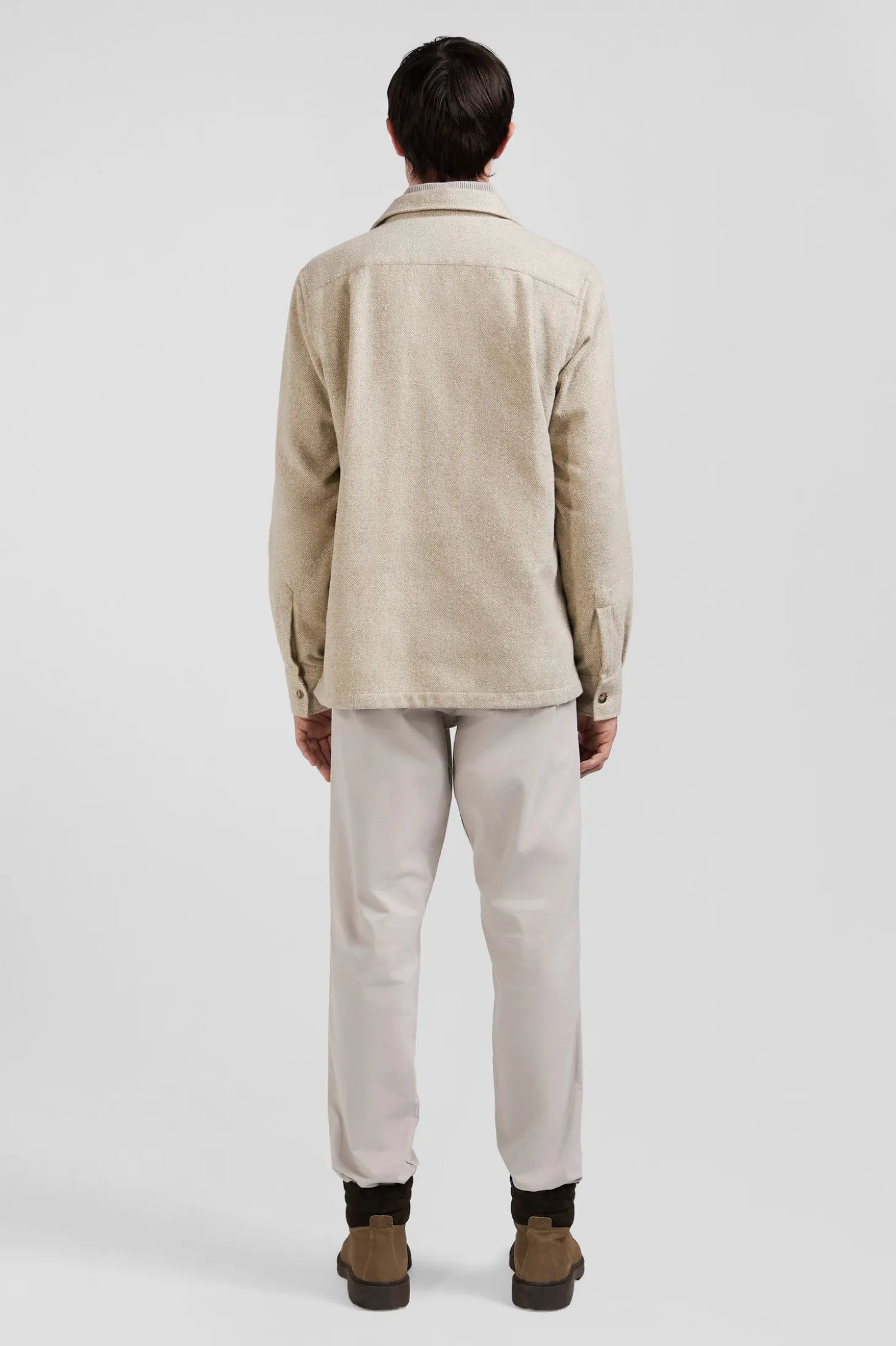 Surchemise en coton mélangé beige