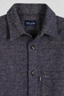 Surchemise en coton mélangé bleu marine