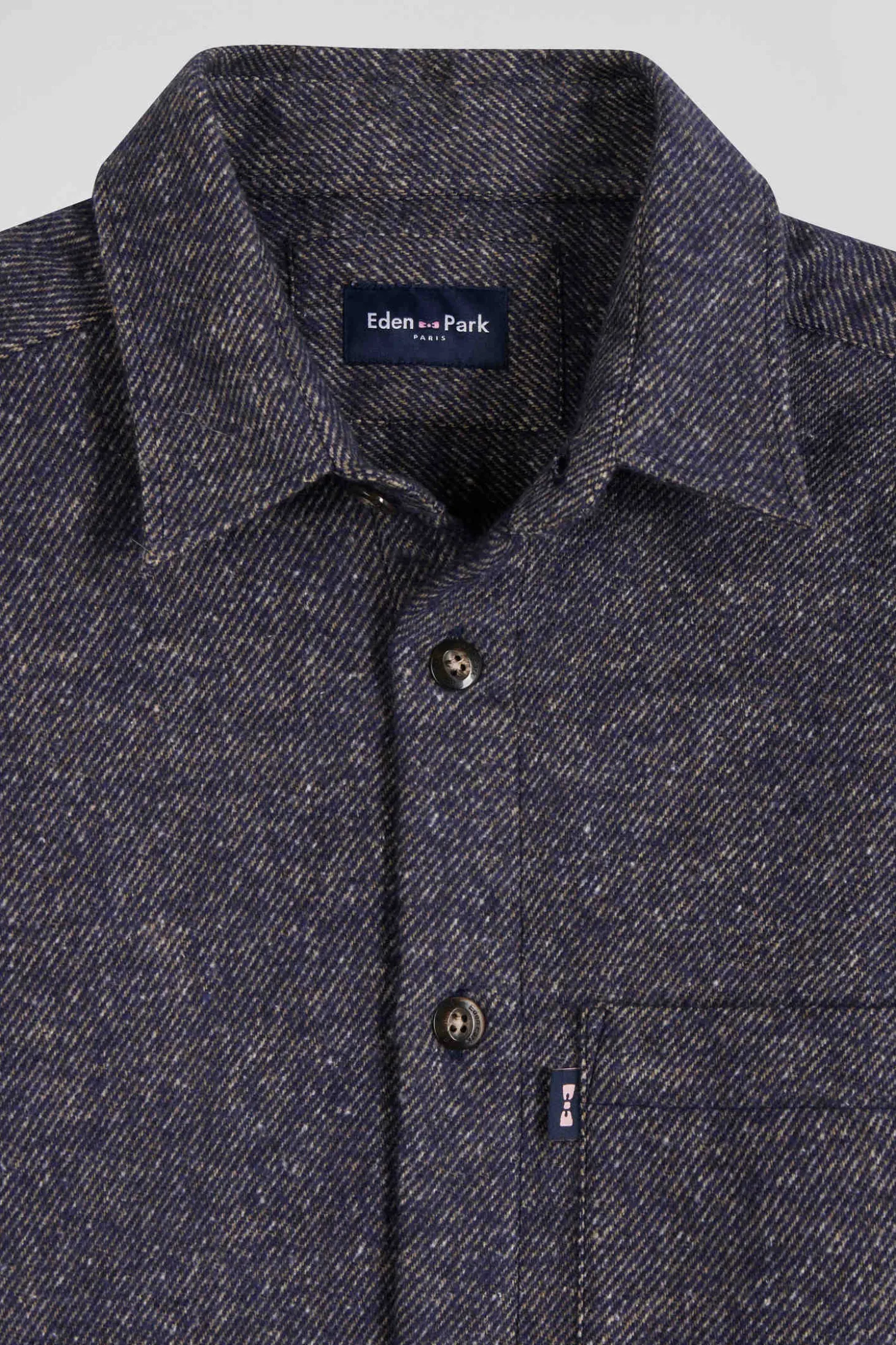 Surchemise en coton mélangé bleu marine