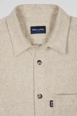 Surchemise en coton mélangé beige