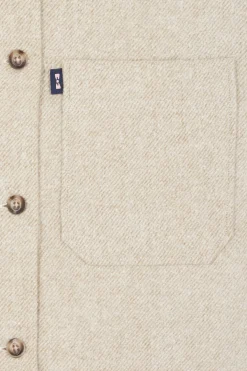Surchemise en coton mélangé beige à poches plaquées coupe Relaxed