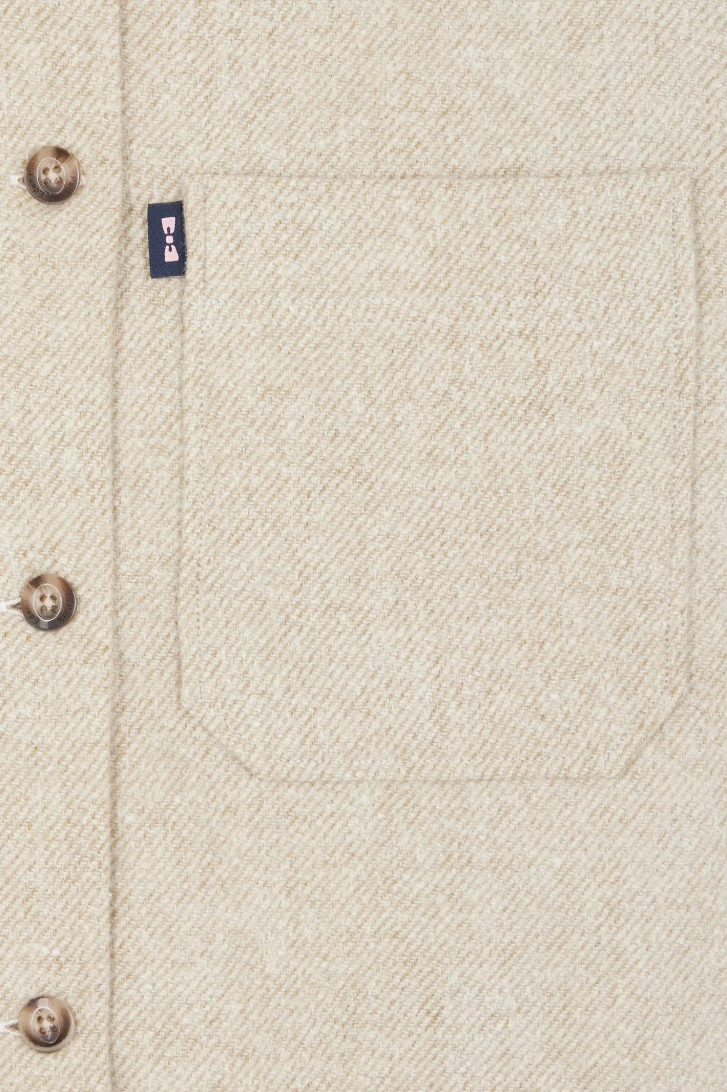 Surchemise en coton mélangé beige à poches plaquées coupe Relaxed