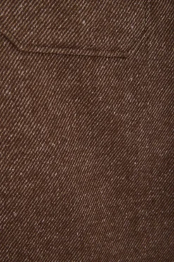 Surchemise en coton mélangé marron à poches plaquées coupe Relaxed