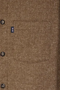 Surchemise en coton mélangé marron