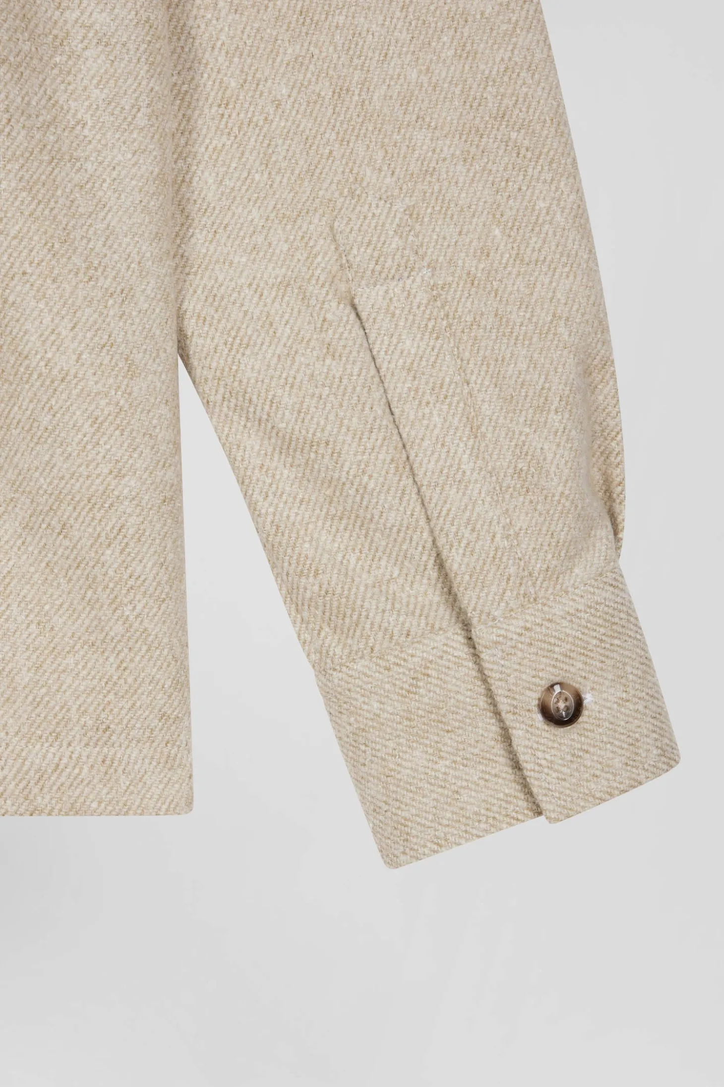 Surchemise en coton mélangé beige