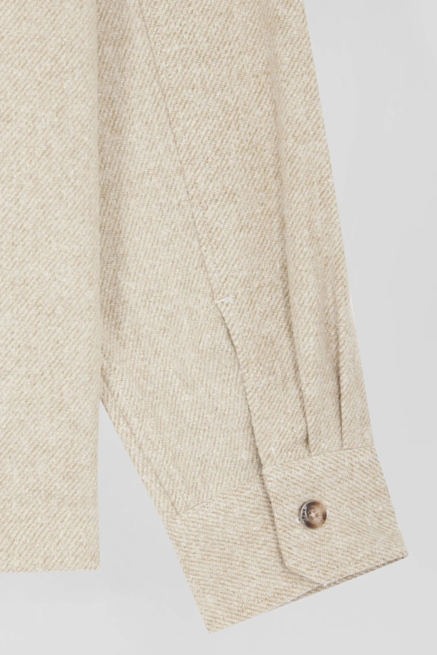 Surchemise en coton mélangé beige à poches plaquées coupe Relaxed