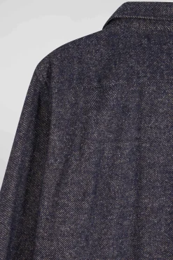 Surchemise en coton mélangé bleu marine