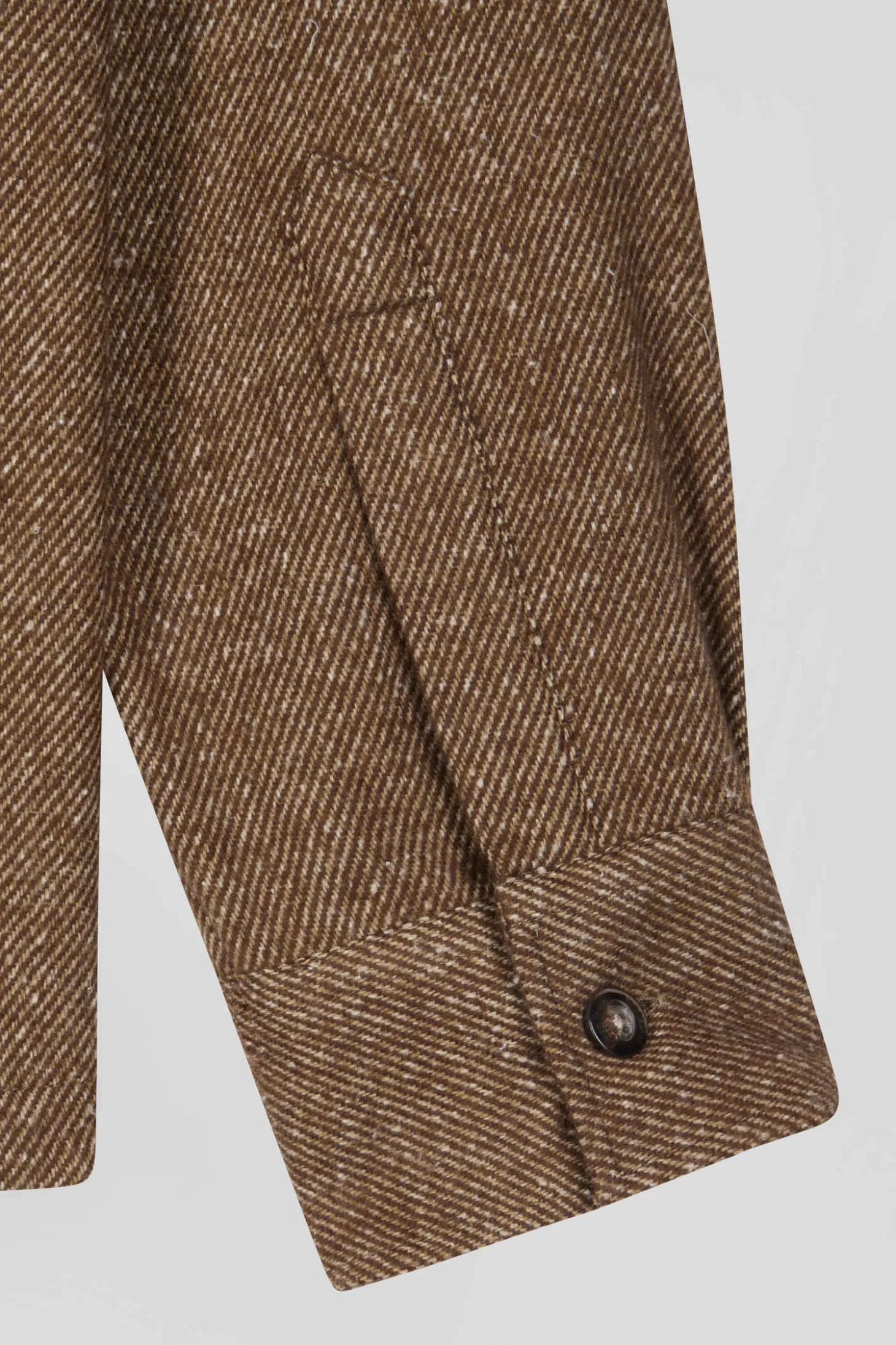 Surchemise en coton mélangé marron
