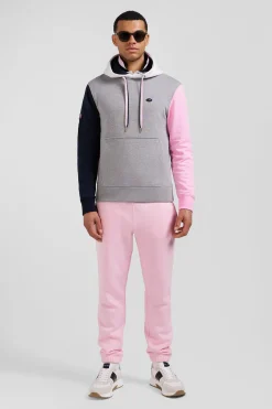 Sweatshirt à capuche colorblock en coton gris XV de France coupe Regular