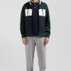 Sweatshirt à capuche en coton mélangé vert coupe Regular parmenture matelassée